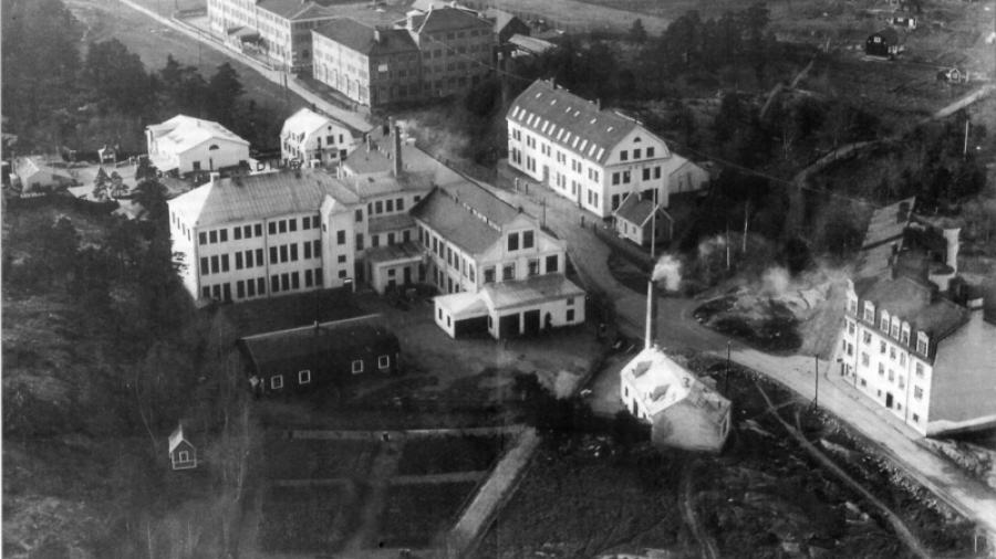 Flygfoto av Tellusborgsvägen, 1932
